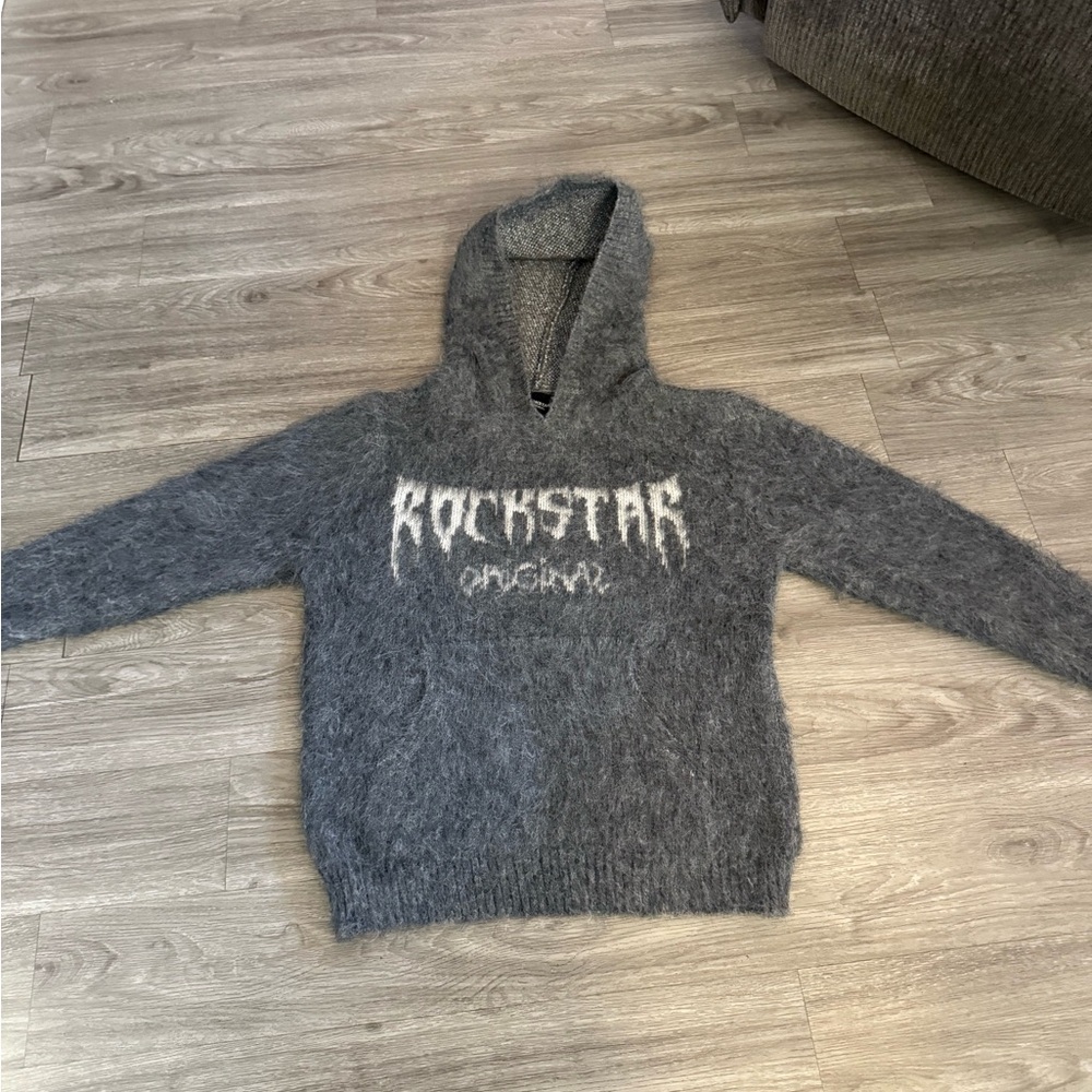 Rockstar Department grey fuzzy hoodie for Men